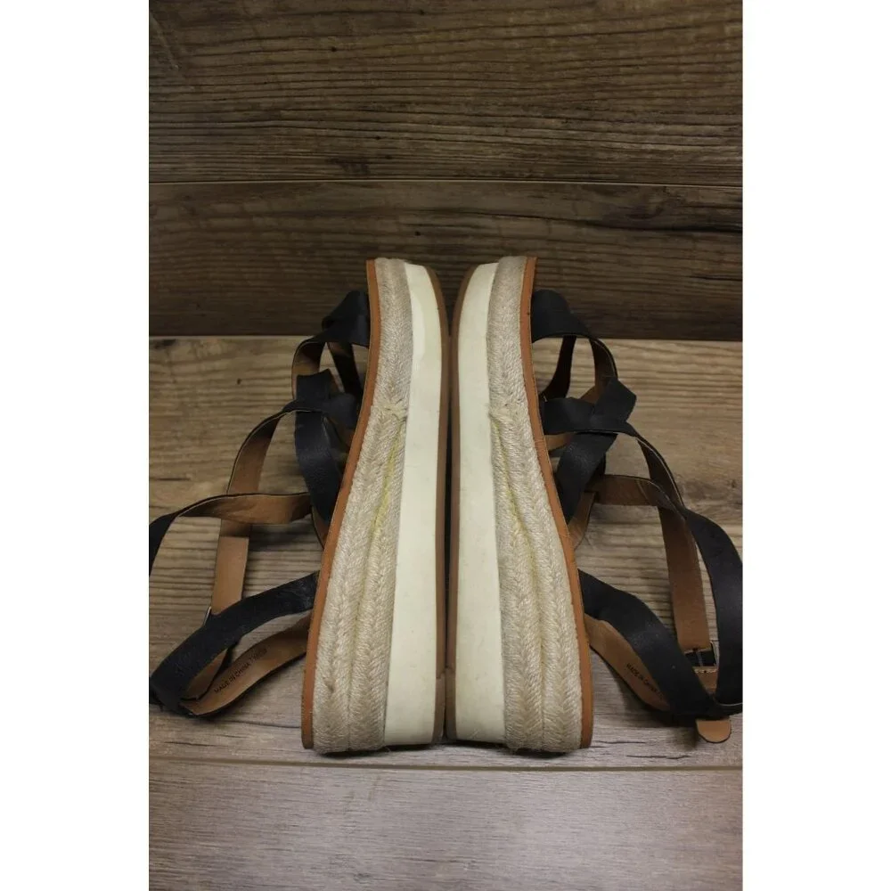 Lucky‎ Brand women's Jasmei strappy leather espadrille wedge sandals 7.5M